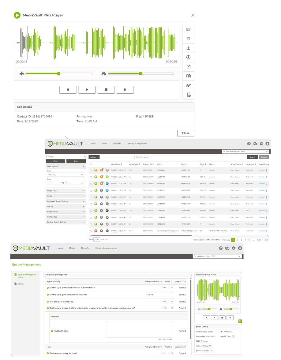 media-vault-screenshot3 Customer Interaction Storage Reporting